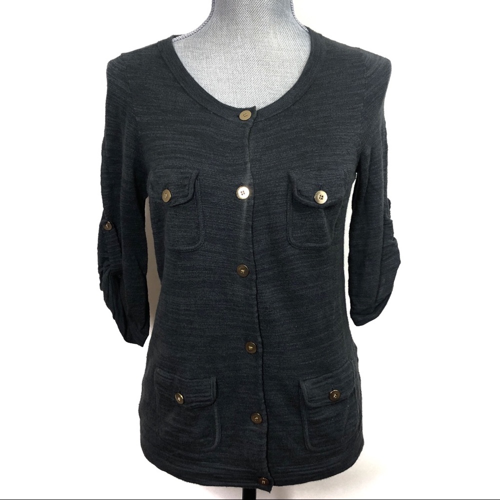 2/$25 🟣 J. Crew Charcoal Gray Captain Cardigan